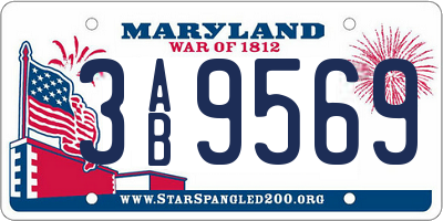 MD license plate 3AB9569
