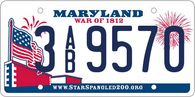 MD license plate 3AB9570