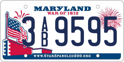 MD license plate 3AB9595