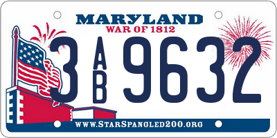 MD license plate 3AB9632