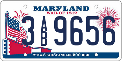 MD license plate 3AB9656