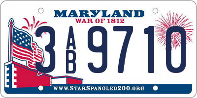 MD license plate 3AB9710