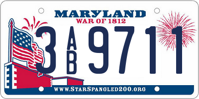 MD license plate 3AB9711