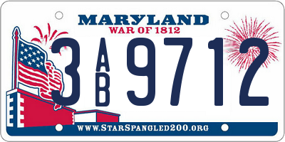 MD license plate 3AB9712