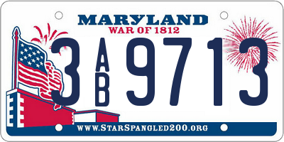 MD license plate 3AB9713