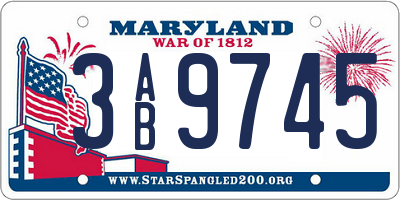 MD license plate 3AB9745