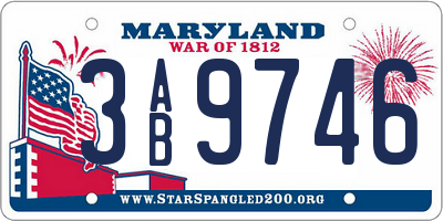 MD license plate 3AB9746