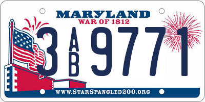 MD license plate 3AB9771