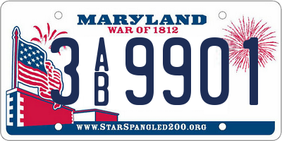 MD license plate 3AB9901