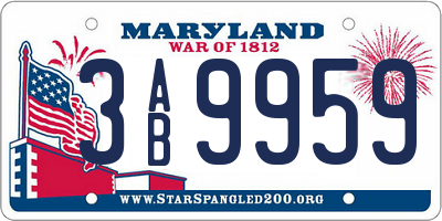 MD license plate 3AB9959