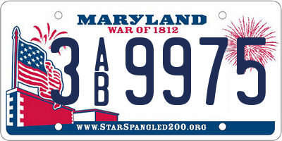 MD license plate 3AB9975
