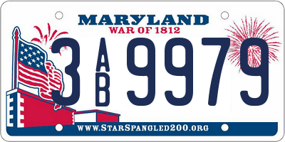 MD license plate 3AB9979