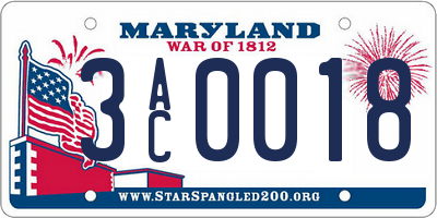 MD license plate 3AC0018