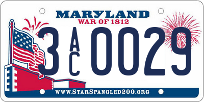 MD license plate 3AC0029