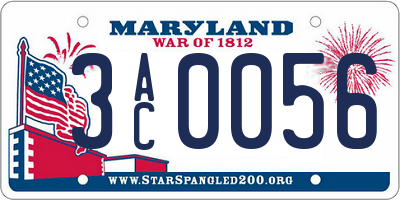 MD license plate 3AC0056