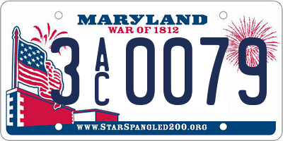 MD license plate 3AC0079