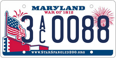 MD license plate 3AC0088
