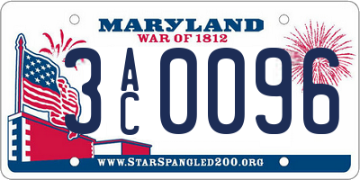 MD license plate 3AC0096