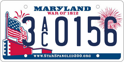MD license plate 3AC0156