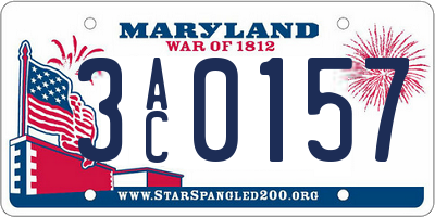 MD license plate 3AC0157