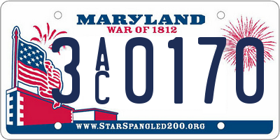 MD license plate 3AC0170