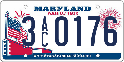 MD license plate 3AC0176