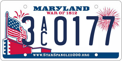 MD license plate 3AC0177