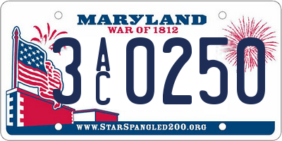 MD license plate 3AC0250