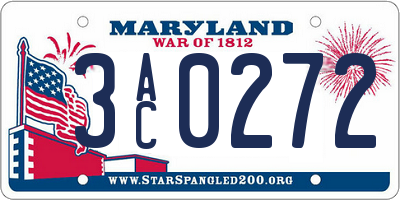MD license plate 3AC0272
