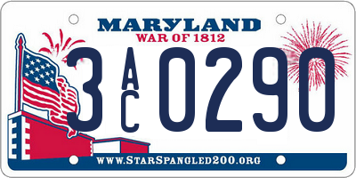 MD license plate 3AC0290