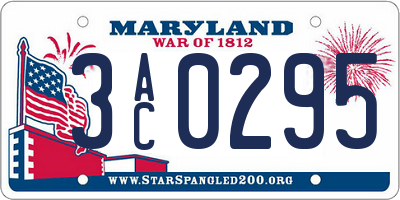 MD license plate 3AC0295