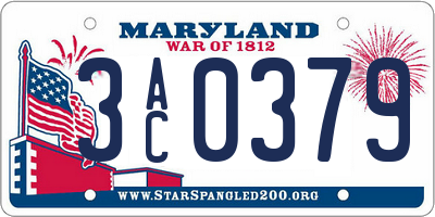 MD license plate 3AC0379