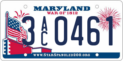 MD license plate 3AC0461