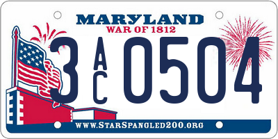 MD license plate 3AC0504