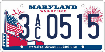 MD license plate 3AC0515