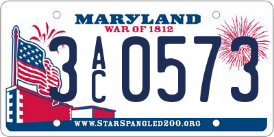 MD license plate 3AC0573