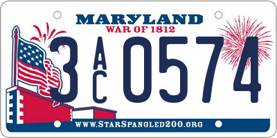 MD license plate 3AC0574