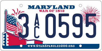 MD license plate 3AC0595