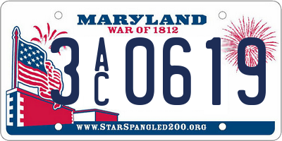 MD license plate 3AC0619