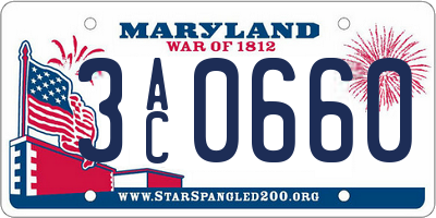 MD license plate 3AC0660