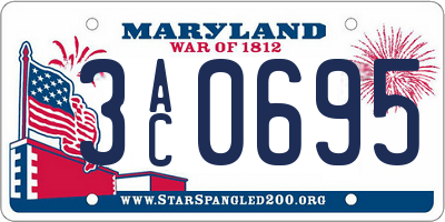 MD license plate 3AC0695