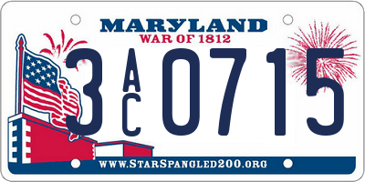 MD license plate 3AC0715