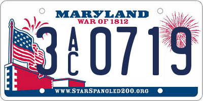 MD license plate 3AC0719