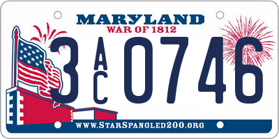 MD license plate 3AC0746