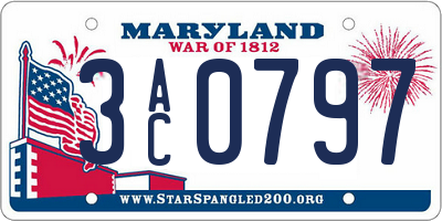 MD license plate 3AC0797