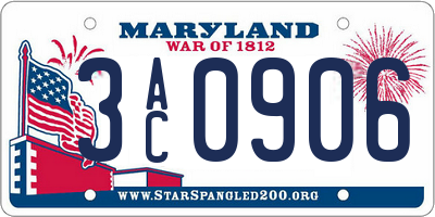 MD license plate 3AC0906