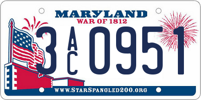 MD license plate 3AC0951