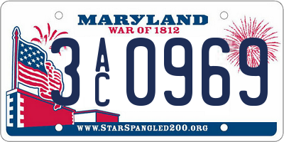 MD license plate 3AC0969