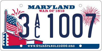 MD license plate 3AC1007