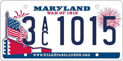 MD license plate 3AC1015